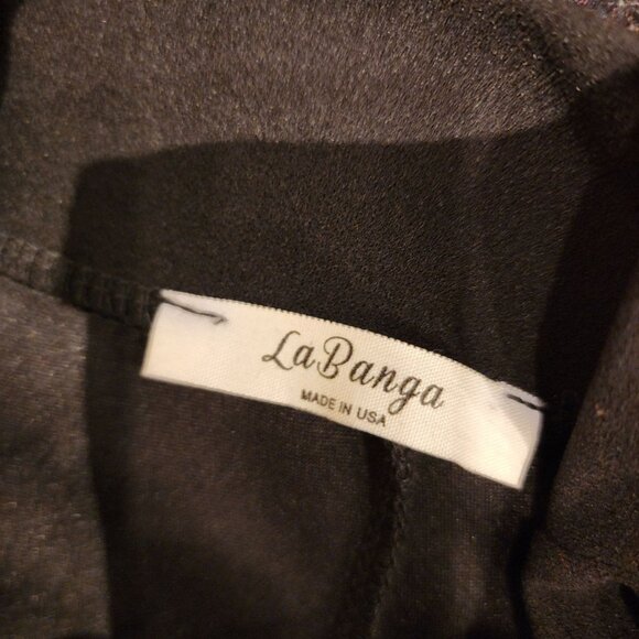 NEW Vintage La Banga Black Wide-Leg Pants, High Waist, Back Zip Closure Size M - Picture 3 of 11